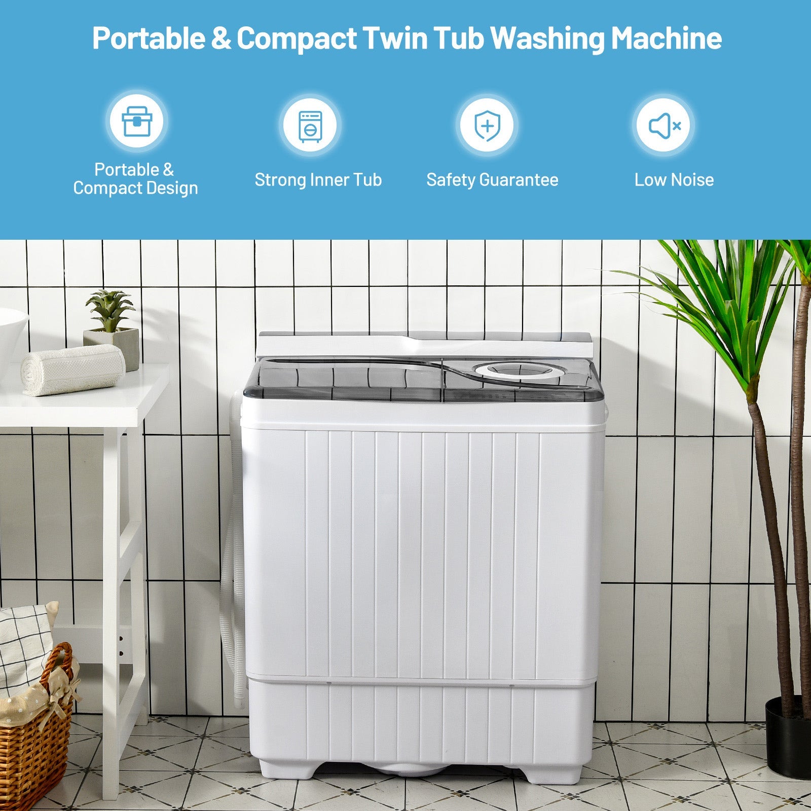 Costway Compact Washer Dryer Laundry Combo 22842530 New