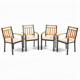 Costway 63" Outdoor Patio Dining Table Set 4 Chairs 32881349 New