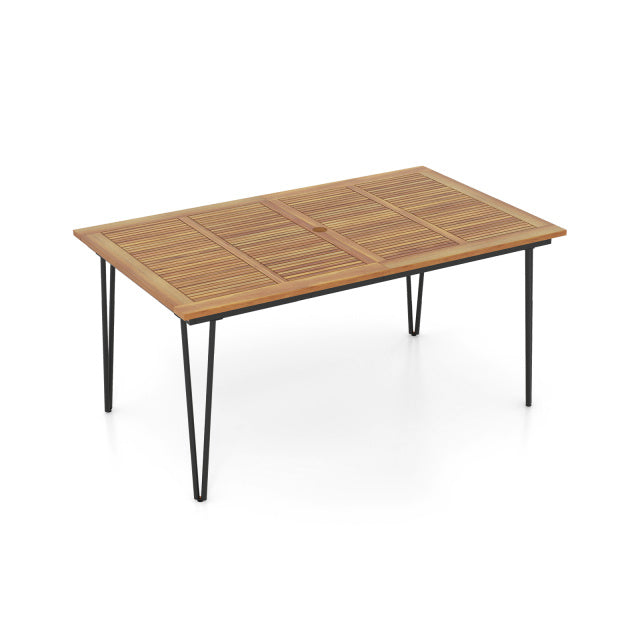 Costway 63" Outdoor Patio Dining Table Set 4 Chairs 32881349 New