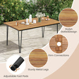 Costway 63" Outdoor Patio Dining Table Set 4 Chairs 32881349 New