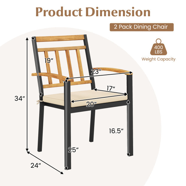 Costway 63" Outdoor Patio Dining Table Set 4 Chairs 32881349 New