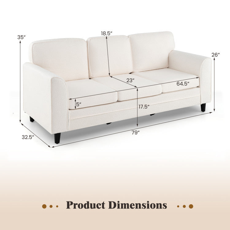 Costway 3-Piece Space-Saving Murphy Bed Teddy Sofa Bookshelf Set 96953075 New