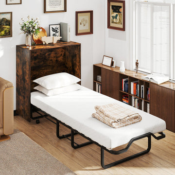 Costway 3-Piece Space-Saving Murphy Bed Teddy Sofa Bookshelf Set 96953075 New