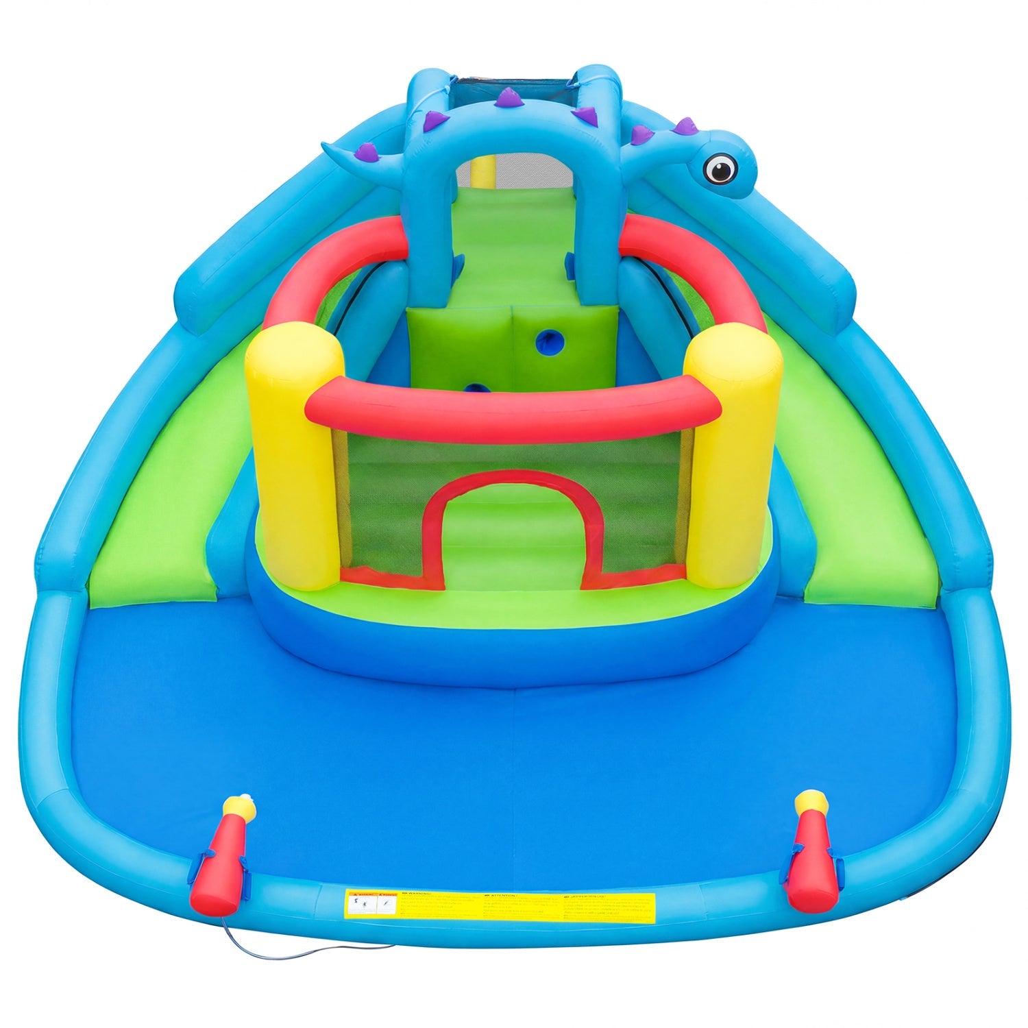 Costway Dinosaur Kids Inflatable Bounce House Water Park Double Slides 750W Blower 88214674 New
