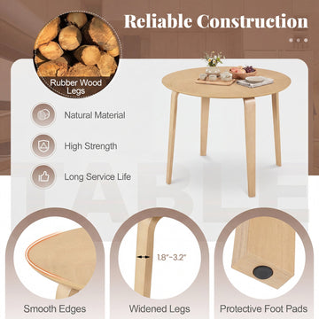 Costway 5-Piece Dining Table Set w/ 4 Padded Chairs & Rubber Wood Round Table 91917551 New