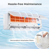 Costway 24000 BTU 3 Zone Mini Split Air Conditioner Heat Pump WiFi 23 SEER2 UltrEco Series 12021109 New