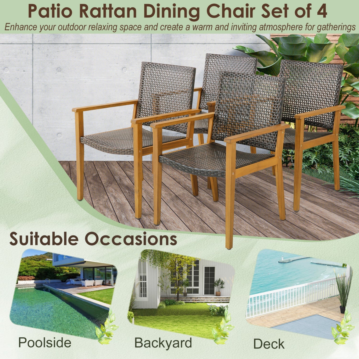 Costway 9-Piece Expandable Patio Dining Set Deck Garden 97304680 New