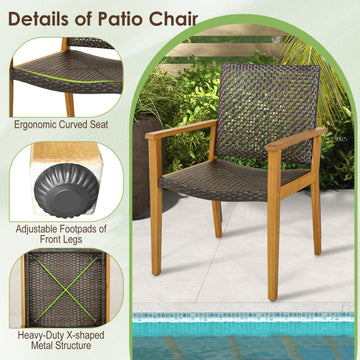 Costway 9-Piece Expandable Patio Dining Set Deck Garden 97304680 New