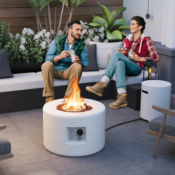 Costway 40,000 BTU Fire Pit Table Set Hideaway Tank Holder 23842231 New