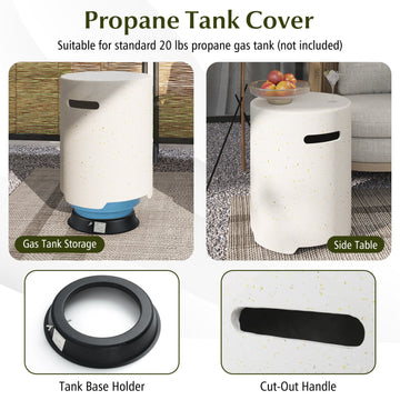 Costway 40,000 BTU Fire Pit Table Set Hideaway Tank Holder 23842231 New