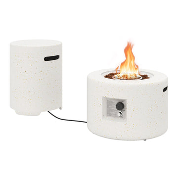 Costway 40,000 BTU Fire Pit Table Set Hideaway Tank Holder 23842231 New