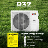 Costway 38,000 BTU 2 Zone 20 SEER2 Mini Split AC Heat Pump 70644572 New