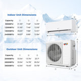 Costway Blast Pro 28,000 BTU 2 Zone 20 SEER2 Mini Split AC Heat Pump 70273659 New