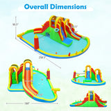 Costway 8-in-1 Giant Bounce House Water Park w/ 2 Long Slides & 750W Blower 54665035 New