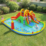 Costway 8-in-1 Giant Bounce House Water Park w/ 2 Long Slides & 780W Blower 23594418 New