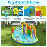 Costway 8-in-1 Giant Bounce House Water Park w/ 2 Long Slides & 780W Blower 23594418 New