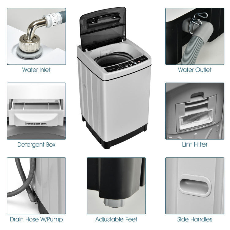 Costway Compact Washer Dryer Combo Automatic Washing Machine Tumble Dryer 47366136 New