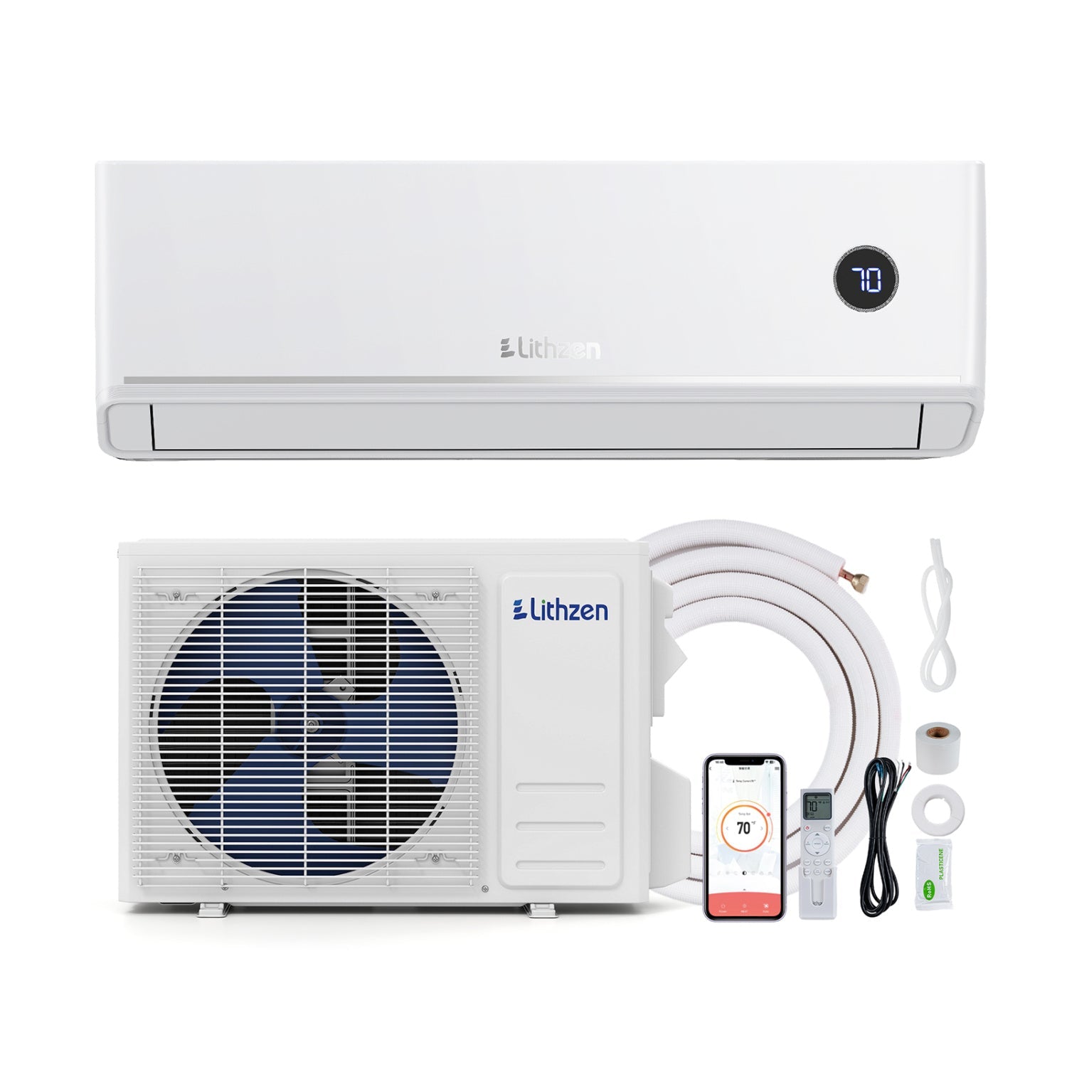 Costway 12000 BTU Smart Mini Split AC Heater Alexa Google Assistant 31687049 New