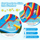 Costway 6-Pc Patio Rattan Furniture Inflatable Water Slide Park w/ 680W Blower 84924945 New