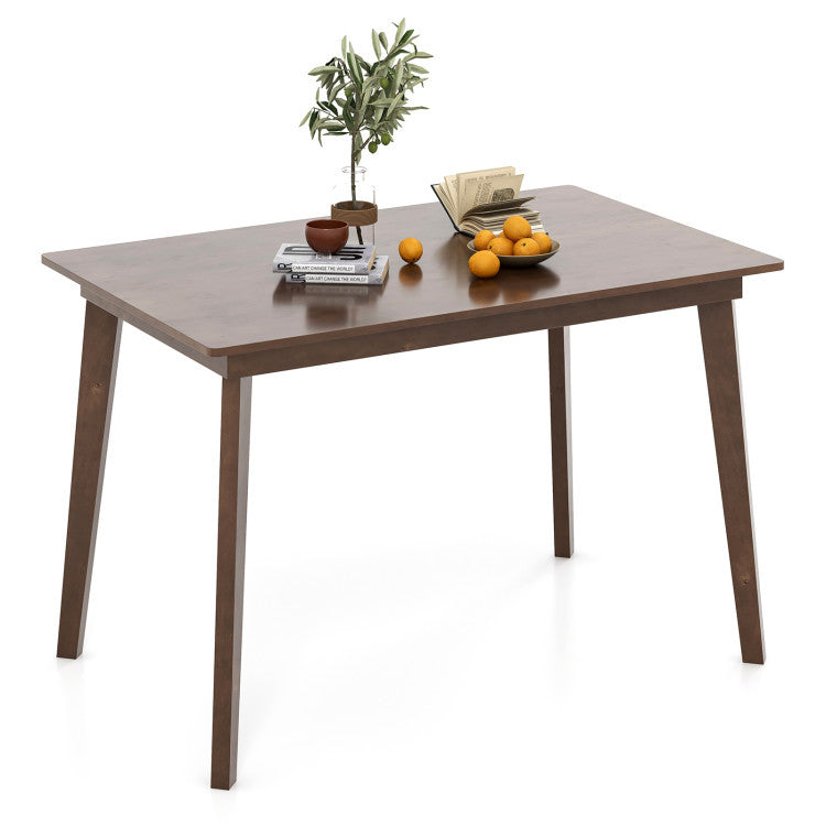 Costway 48" Dining Table Set for 4 w/ Rattan Chairs Mid Century Kitchen Dining Room 44356782 New