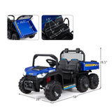 Costway 24V Kids 2-Seater 4WD Ride-On Dump Truck Electric Dump Bed 17438422 New