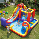 Costway 7-in-1 Outdoor Bounce House Dual Slides 680W Blower 99400419 New