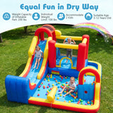 Costway 7-in-1 Outdoor Bounce House Dual Slides 680W Blower 99400419 New