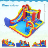 Costway 7-in-1 Outdoor Bounce House Dual Slides 680W Blower 99400419 New