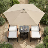 Costway 3-Pc Patio Lounge Set PE Rattan Conversation Set Umbrella Table 7.5' Tilt Market Umbrella 42797844 New