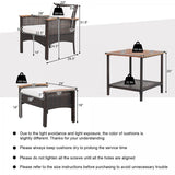 Costway 3-Pc Patio Lounge Set PE Rattan Conversation Set Umbrella Table 7.5' Tilt Market Umbrella 42797844 New