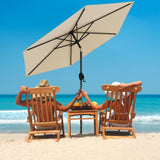 Costway 3-Pc Patio Lounge Set PE Rattan Conversation Set Umbrella Table 7.5' Tilt Market Umbrella 42797844 New