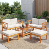 Costway 10-Piece Acacia Wood Outdoor Patio Furniture Set 91384568 New