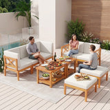 Costway 10-Piece Acacia Wood Outdoor Patio Furniture Set 91384568 New