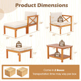 Costway 10-Piece Acacia Wood Outdoor Patio Furniture Set 91384568 New