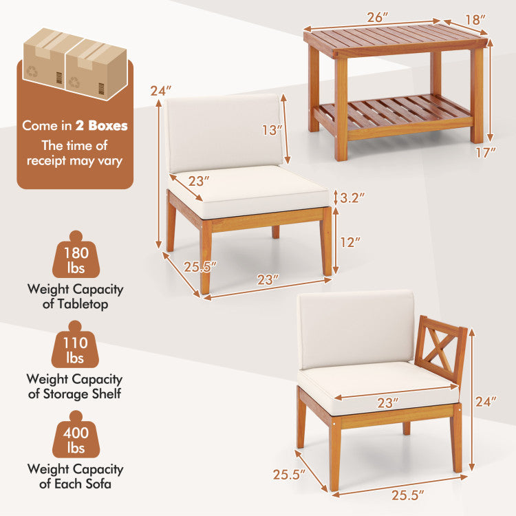 Costway 10-Piece Acacia Wood Outdoor Patio Furniture Set 91384568 New