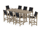 Coastal 9-Piece Bar Set with Trestle Legs