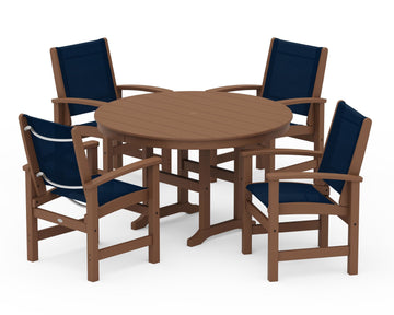 Coastal 5-Piece Round Farmhouse Dining Set