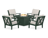 Braxton 5-Piece Deep Seating Conversation Set with Fire Pit Table