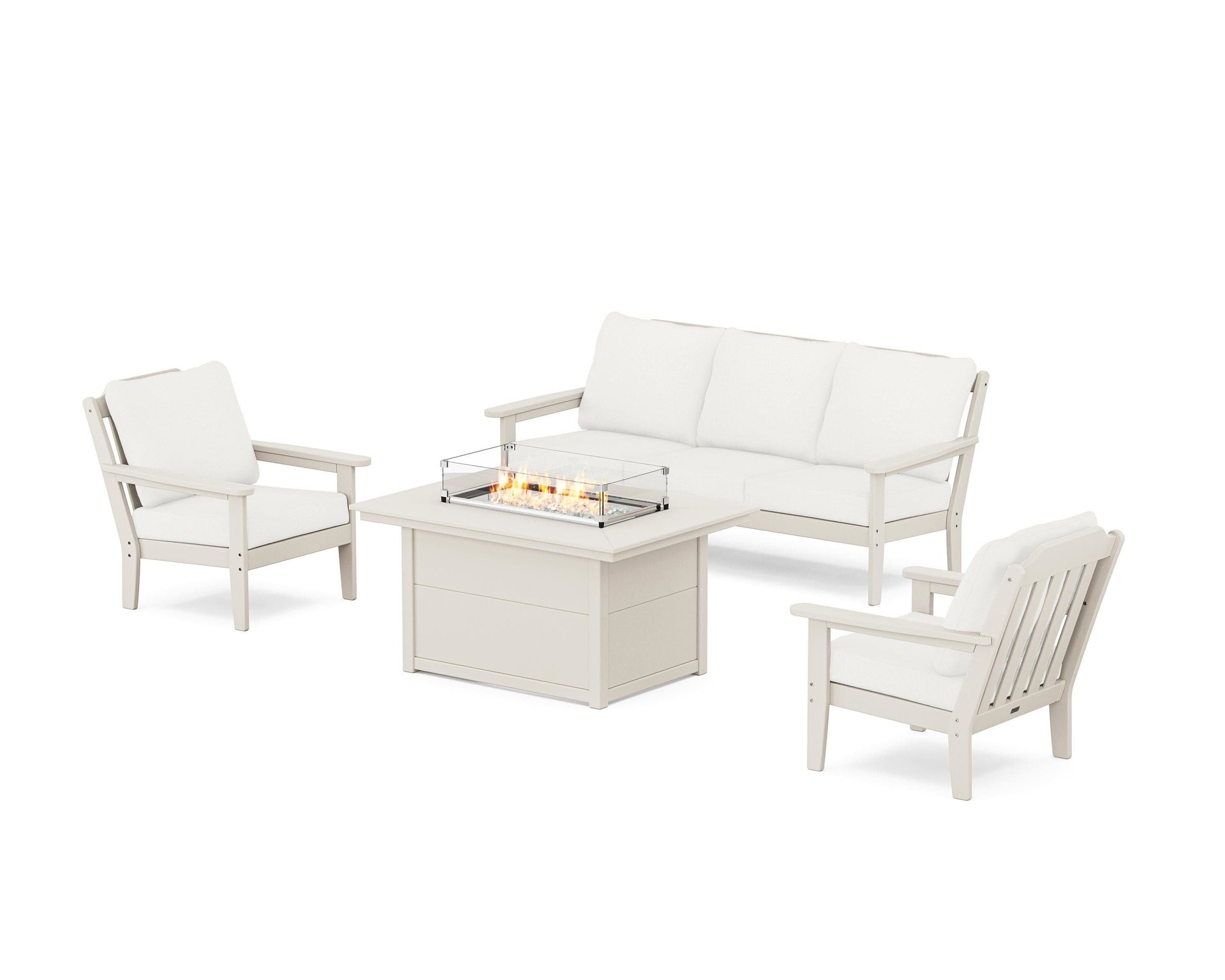 Cottage Deep Seating Fire Pit Table Set