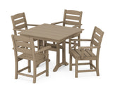 Lakeside 5-Piece Farmhouse Trestle Arm Chair Dining Set