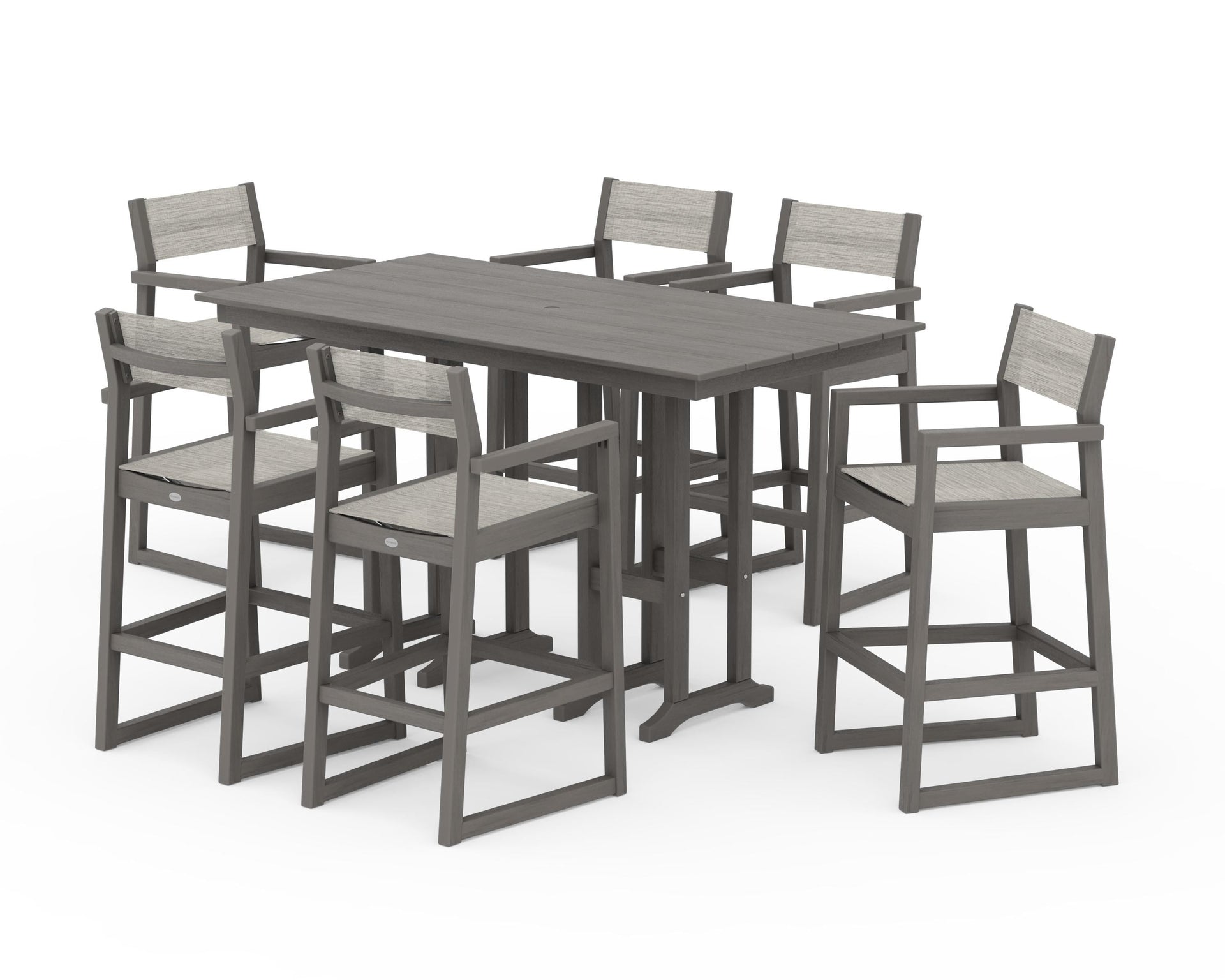 EDGE Sling Arm Chair 7-Piece Farmhouse Bar Set