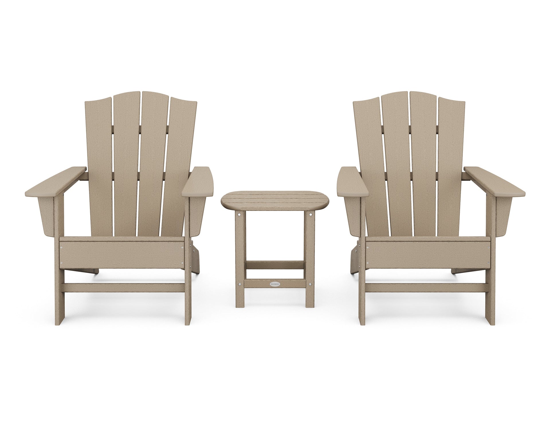 Wave 3-Piece Adirondack Chair Set with The Crest Chairs