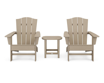 Wave 3-Piece Adirondack Chair Set with The Crest Chairs