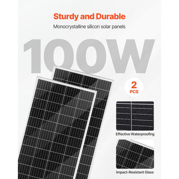 Vevor Solar Wind Power Kit 12V 400W Monocrystalline Panels & 200W Turbine New