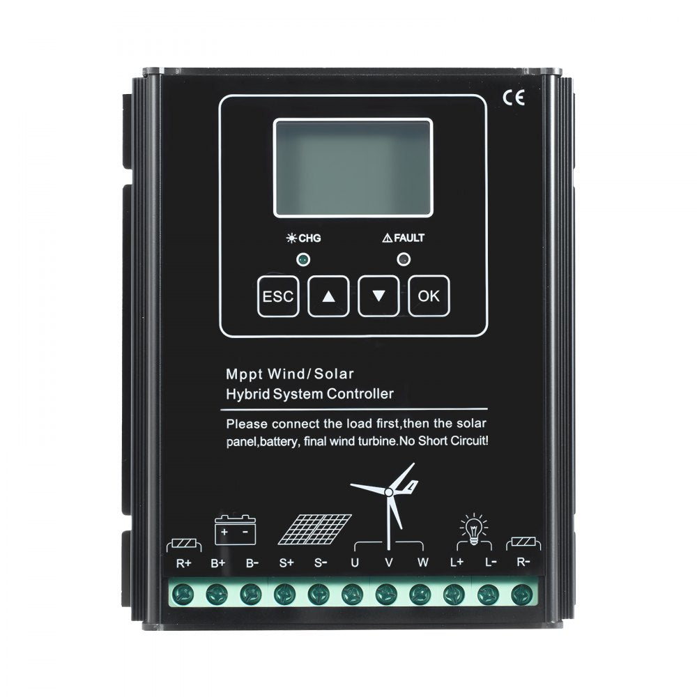 Vevor Solar Wind Power Kit 12V 400W Monocrystalline Panels & 200W Turbine New