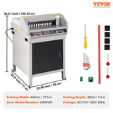 Vevor Electric Paper Cutter Heavy Duty Guillotine Cutting Machine 18" New
