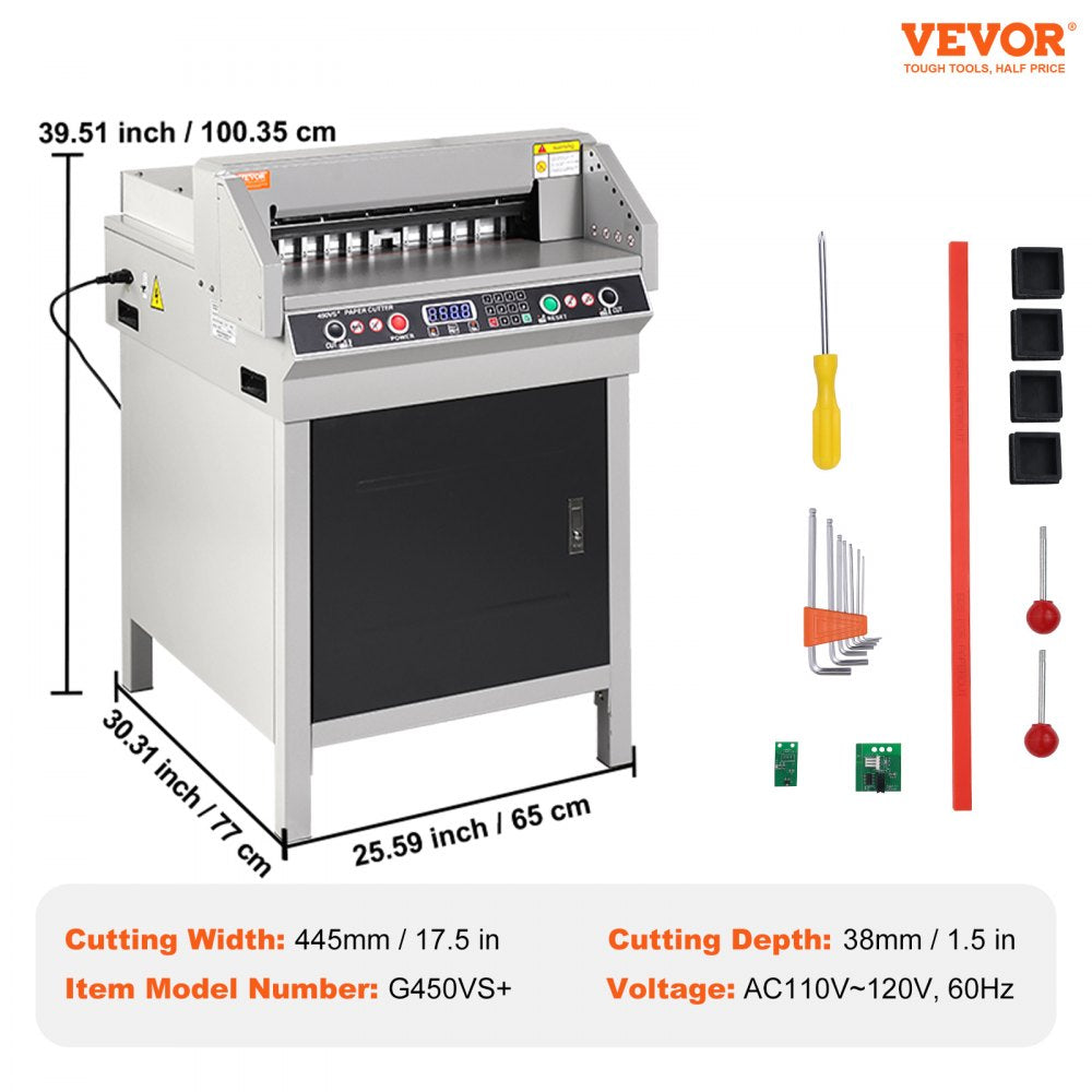 Vevor Electric Paper Cutter Heavy Duty Guillotine Cutting Machine 18" New