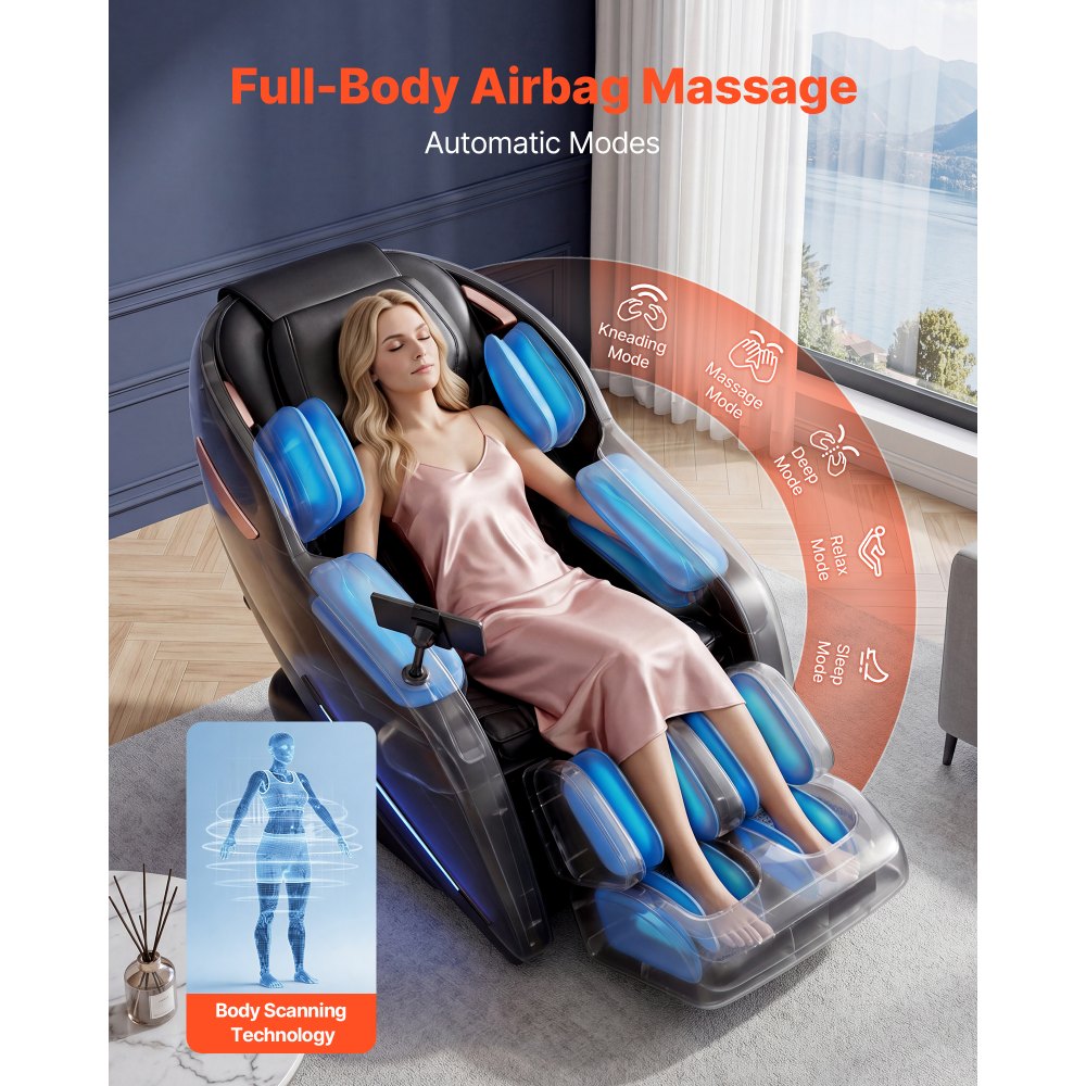 Vevor Massage Chair 3D Zero-Gravity Full Body Recliner with Extendable Footrest and Heating New
