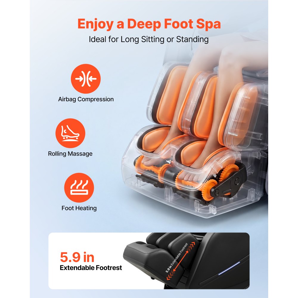 Vevor Massage Chair 3D Zero-Gravity Full Body Recliner with Extendable Footrest and Heating New