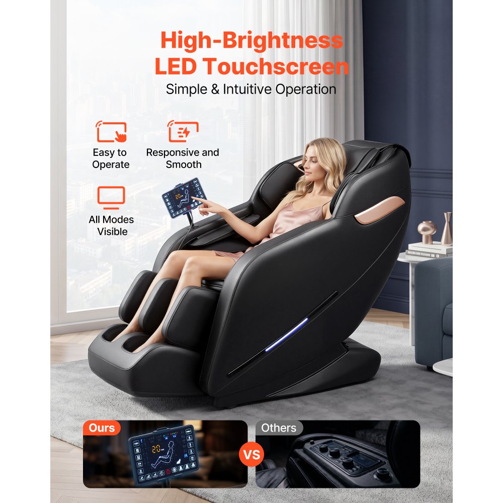 Vevor Massage Chair 3D Zero-Gravity Full Body Recliner with Extendable Footrest and Heating New
